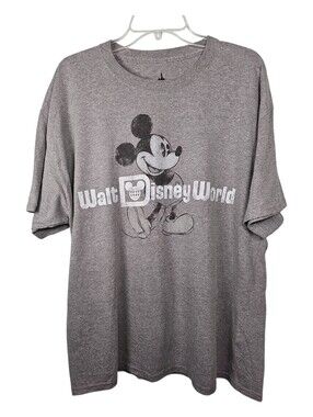 Disney Parks Tee Shirt Classic Mickey Mouse Gray Black Men's XL